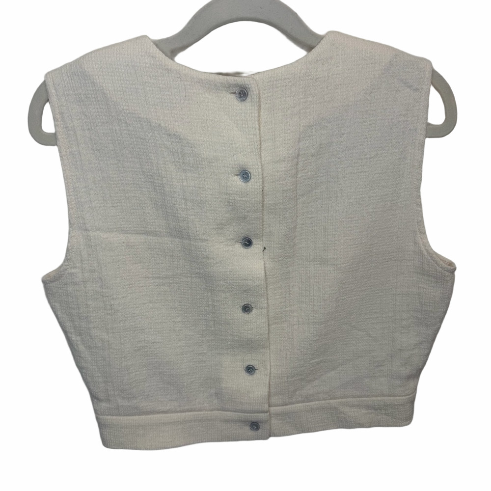 LE17SEPTEMBRE Cream Sleeveless Sweater Vest Blouse Size 36 X Large